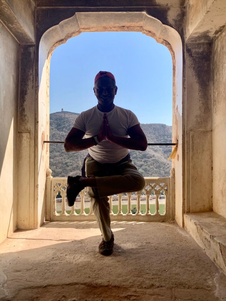 Yoga at Agra Fort by Bryant from Santosh Yoga USA